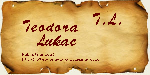Teodora Lukač vizit kartica